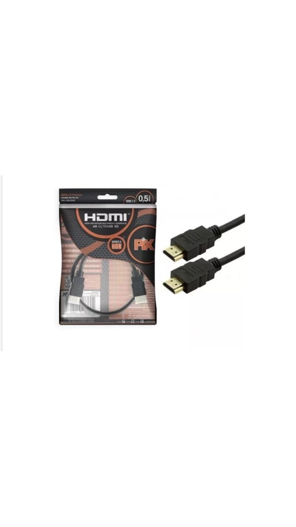 CABO HDMI X HDMI 0,50 CM 2.0 HDR 4K 19 PINOS PIX