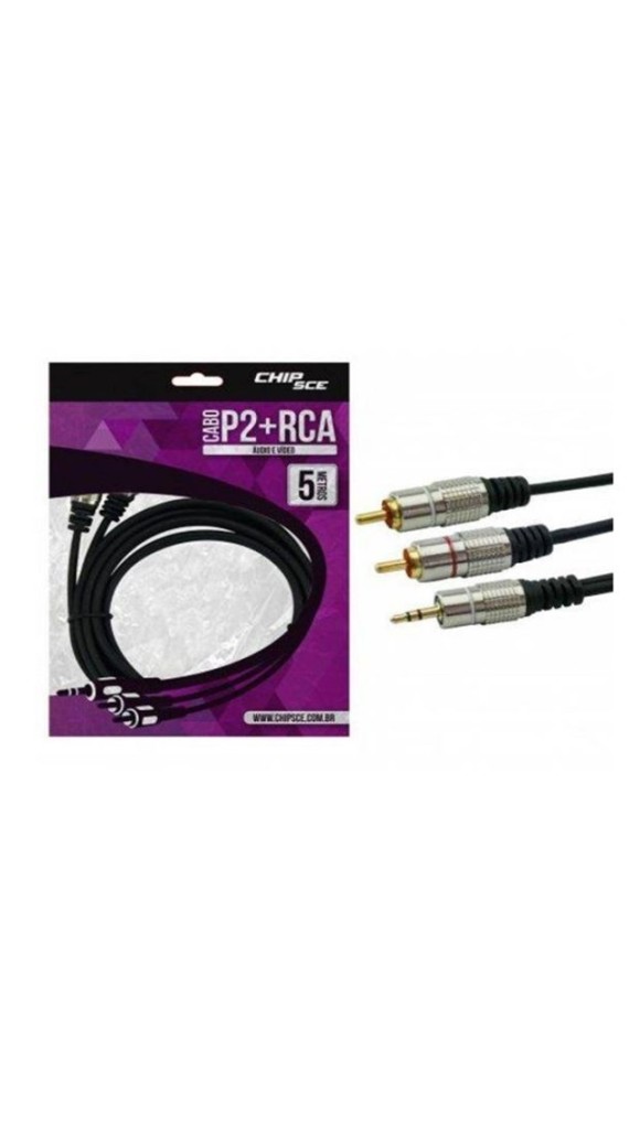 CABO P2 ST X 2 RCA 5,0 MTS NICKEL FITZ